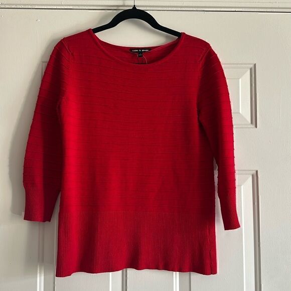 Women’s Cable & Gauge Red Medium Top - Picture 1 of 5